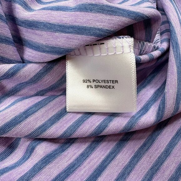 Peter Millar Mens Purple Striped Scotty Cameron Agave Man Stretch Polo Shirt XL - Picture 12 of 14